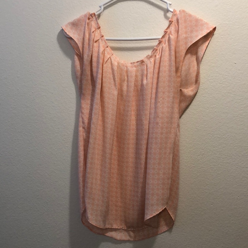 Pink and White Patterned Blouse